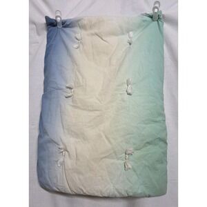 Pottery Barn Teen Pillow Sham 20x25 Blue Green Ombre Tassels Cotton PB Teen